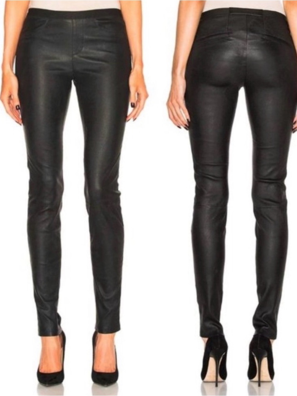 Helmut Lang Black Skinny Leather Pants